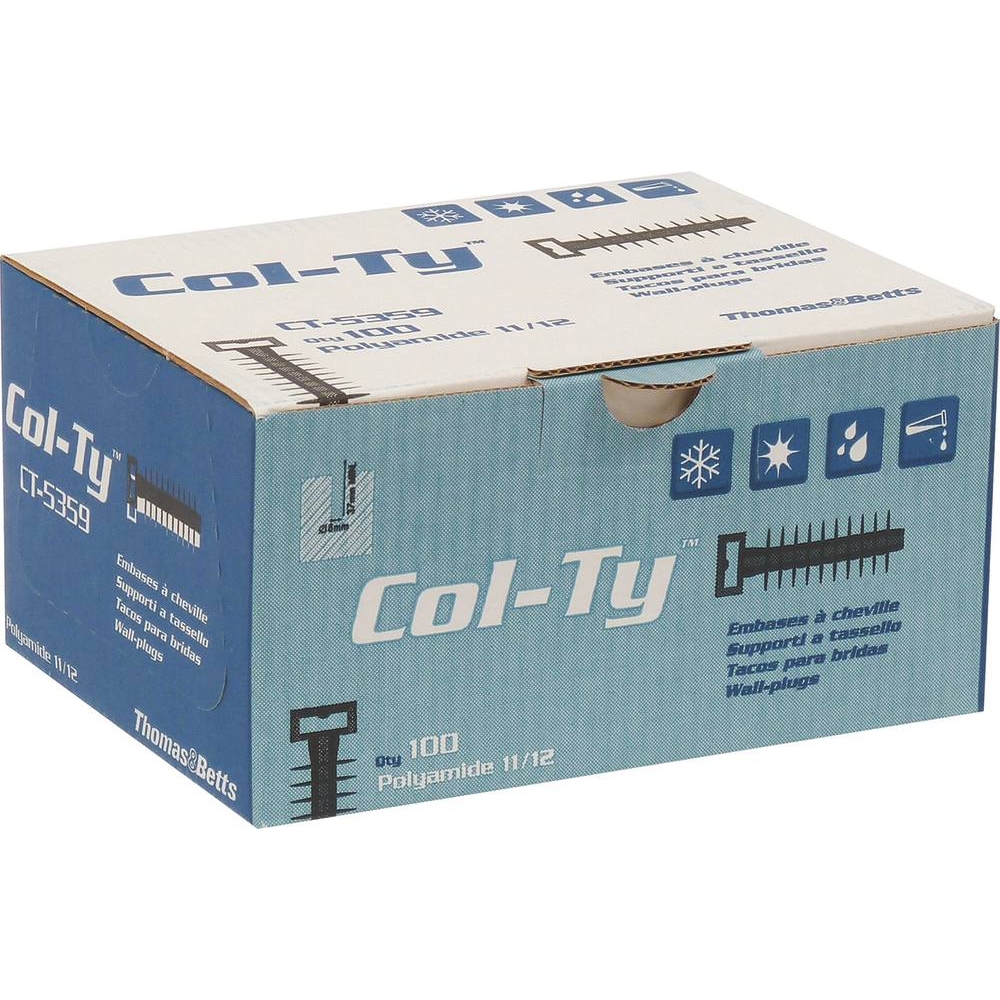 Cheville nylon d'installation Col-ty 8mm noir - lot de 100 pcs COL TY - 16707