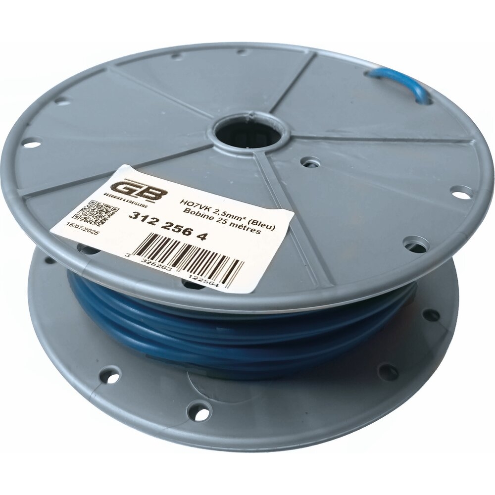 Fils de câblage souple 2,5mm² bleu - 25m - 16727