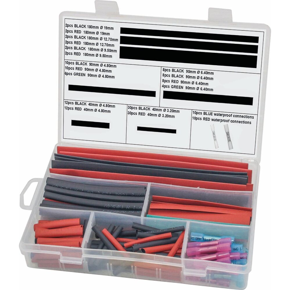 Gaine thermorétractable 2:1 multicolore et connexion étanche - Coffret de 170 pcs SODELEC - 16796