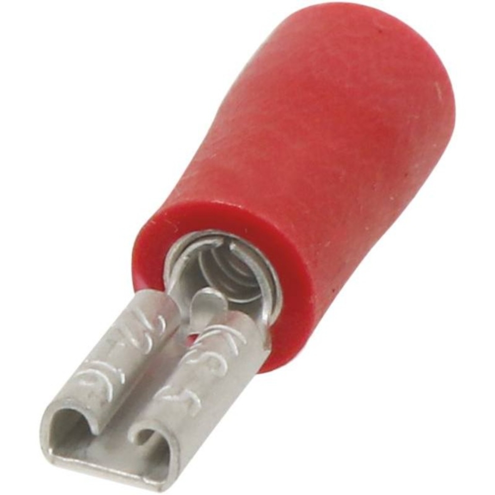 100 cosses plates femelles isolees rouges 28x05 en blister - 16879100