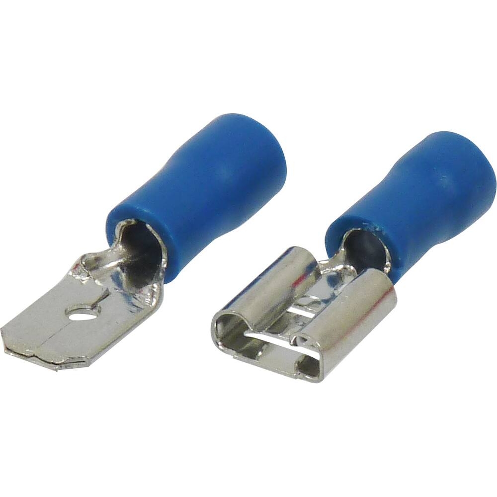 Cosse plate mâle et femelle isolée bleue 6,3x0,8mm - de 10 pcs SODELEC - 16890