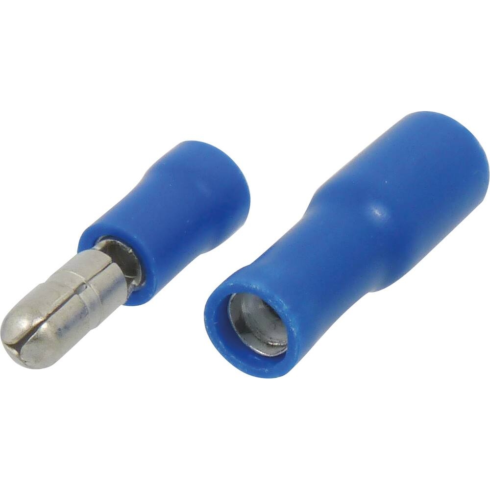 Cosse ronde mâle et femelle isolée bleue 6,3x0,8mm - de 10 pcs SODELEC - 16892
