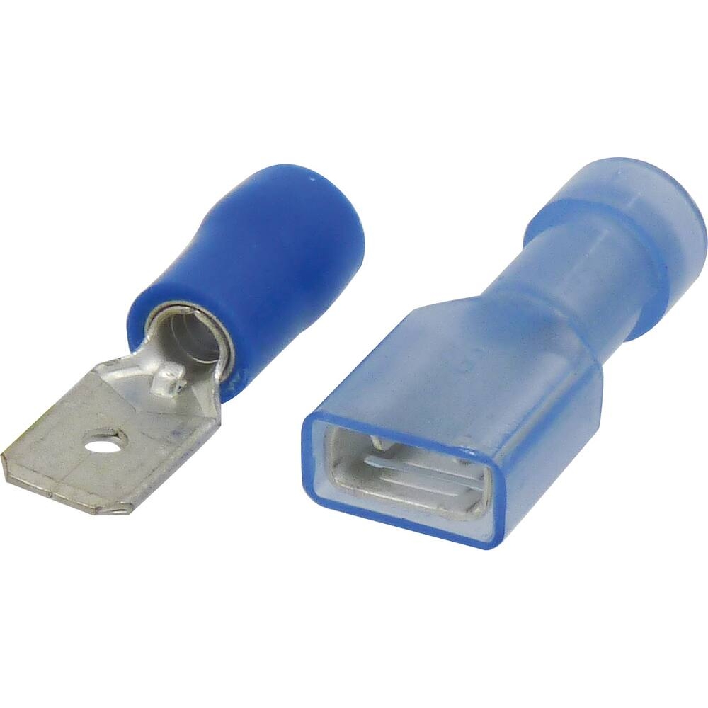 Cosse plate mâle et femelle isolée bleue 6,3x0,8mm - de 10 pcs SODELEC - 16893