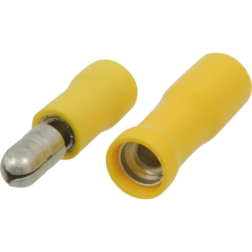 Cosse ronde mâle et femelle isolée jaune 6,3x0,8mm - de 10 pcs SODELEC - 16895
