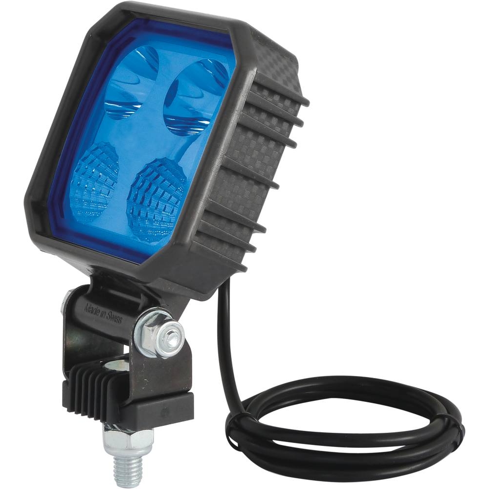 Phare de travail carré LED 10/30V 9W 1000 lumens/bleu/boîtier carbone CEA - 17029