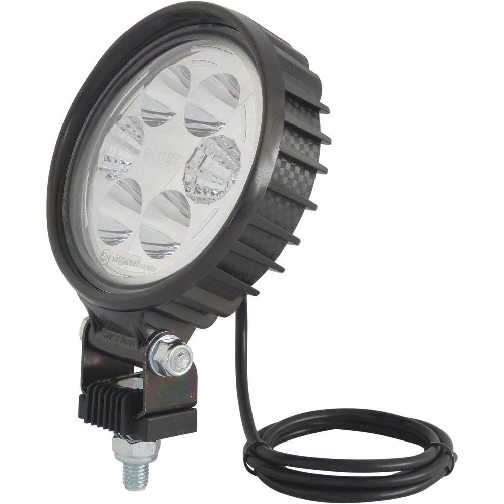 Phare de travail rond LED 10/30 12W 1500 lumens - boîtier carbone CEA - 17031