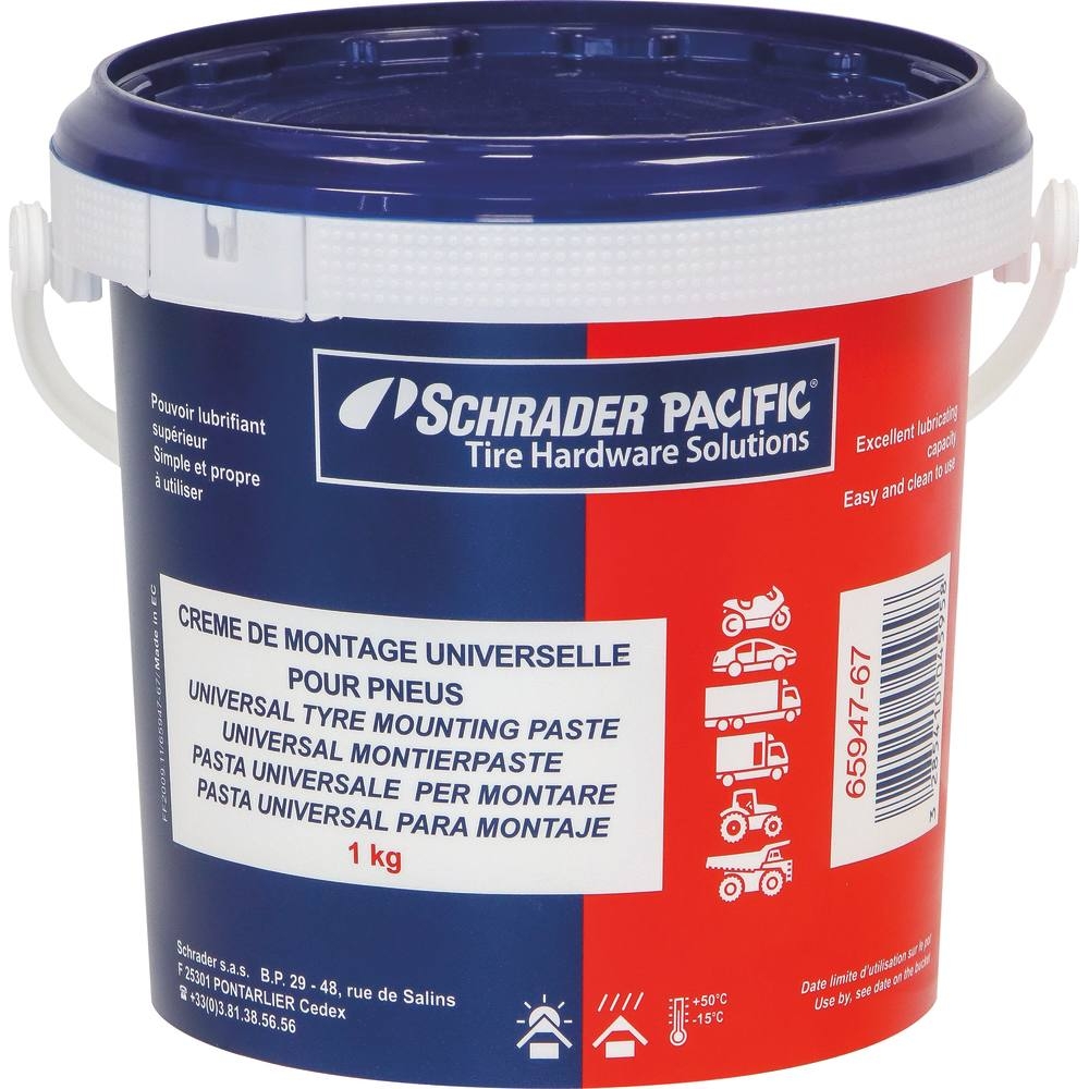 Crème de montage blanche pour pneus - seau de 1kg SCHRADER - 17040