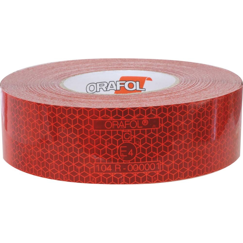 Bande rétroréfléchissante adhésive poids lourds 50mmx50m rouge ORAFOL - 17176