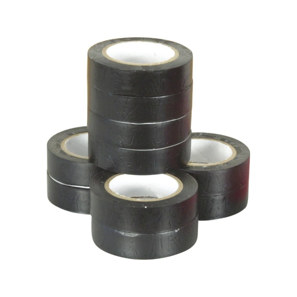 Lot de 10 rlx pvc electr.15mmx10m noir - 17203
