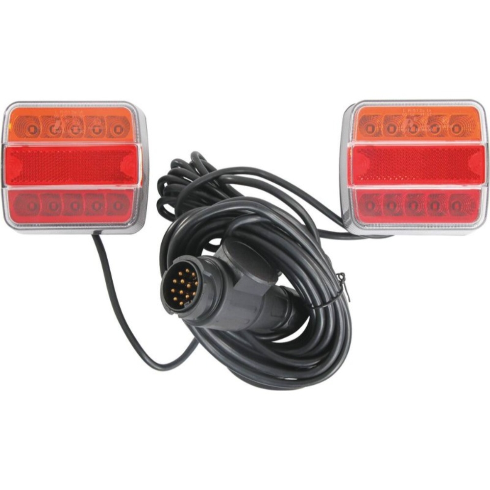 Kit de signalisation arrière led 12v 7,5m magnétique avec fiche 13 plots SODIFLASH - 17246