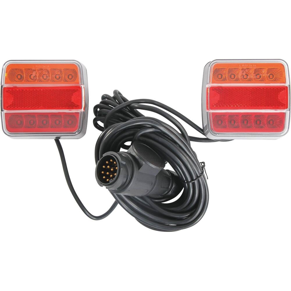 Kit de signalisation arrière LED 12V 7,5m magnétique avec fiche 13 plots - SODIFLASH - 17246