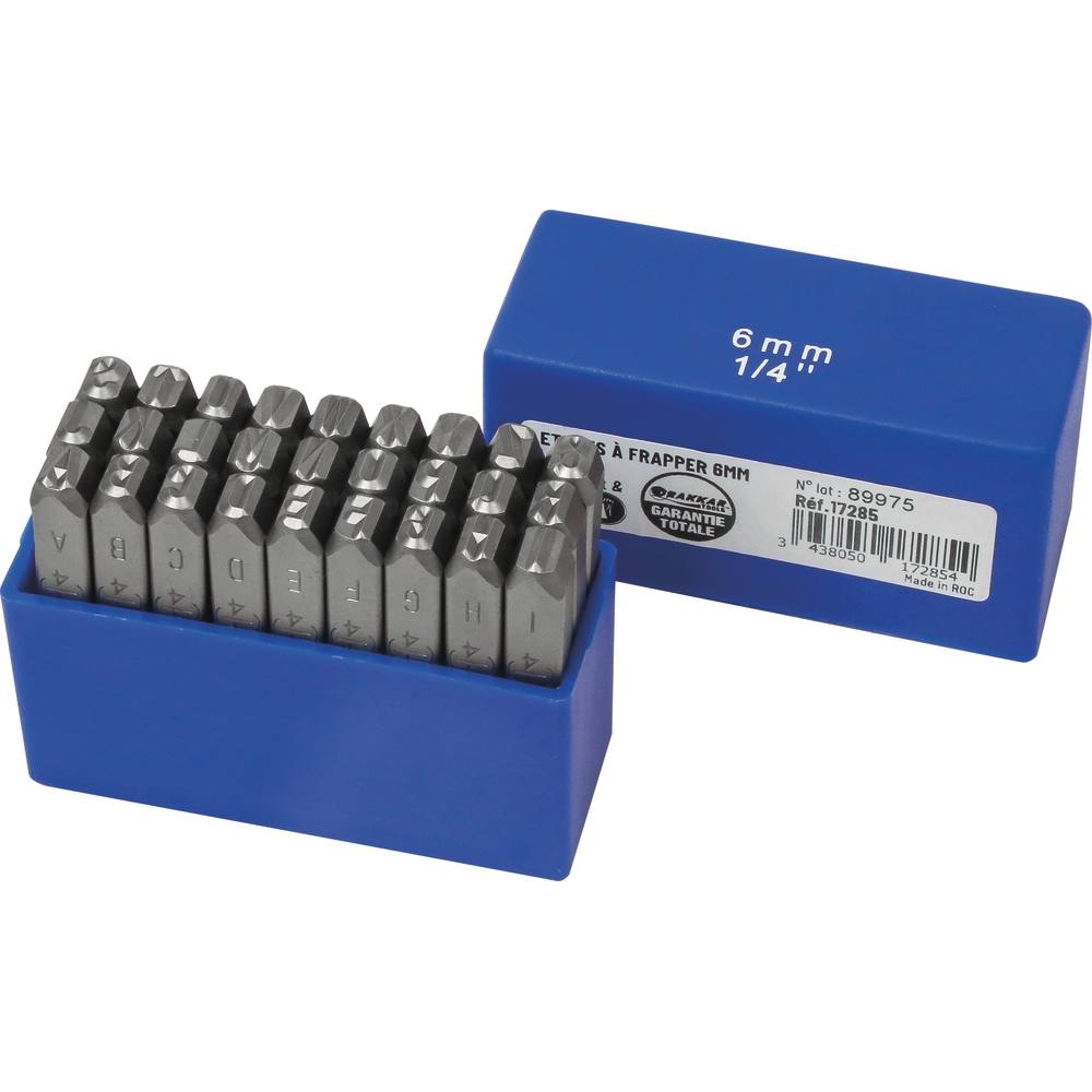 Lettre à frapper 6mm - boîte de 27 pcs DRAKKAR TOOLS - 17285