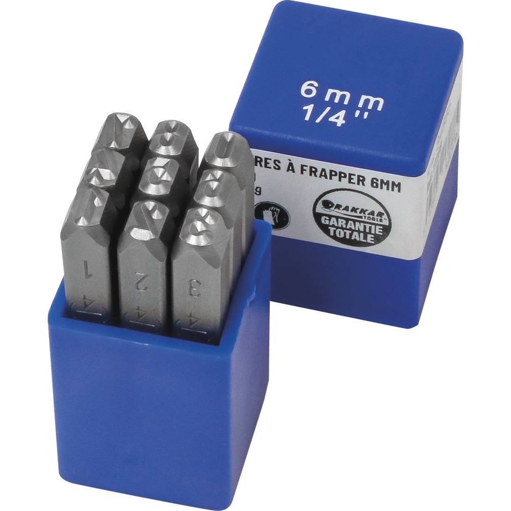 Chiffre à frapper 6mm - boîte de 9 pcs DRAKKAR TOOLS - 17288