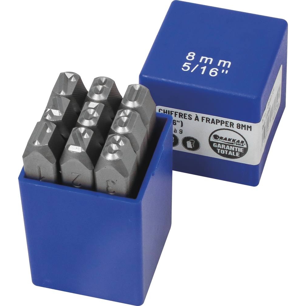 Chiffre à frapper 8mm - boîte de 9 pcs DRAKKAR TOOLS - 17289