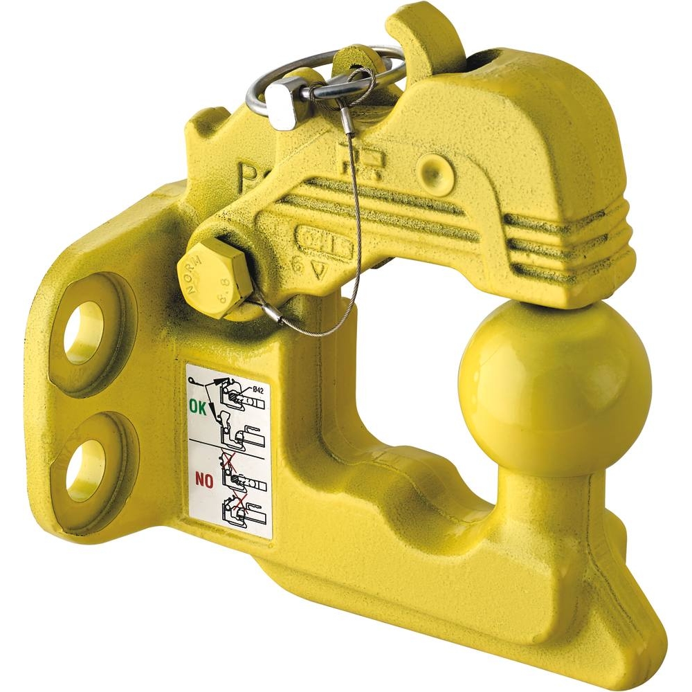 Crochet mixte d'attelage 3,5T 4 trous 17mm entraxe 90x50mm POMMIER - 17569