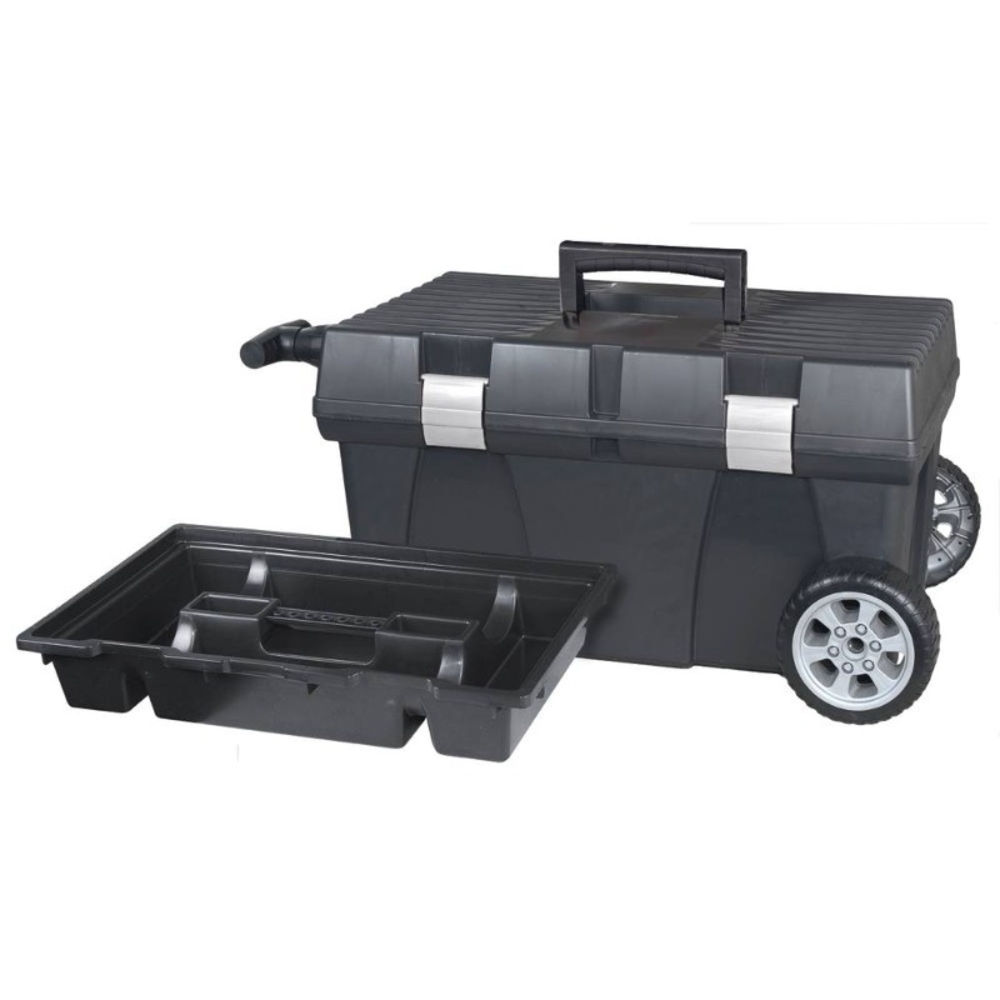 Boite rangement pvc noir 'stuff' sur roue+ poignee 62x38x33 - 17595