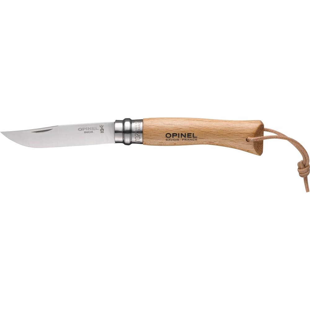 Couteau N°7 vernis naturel avec lien en cuir OPINEL - 17610
