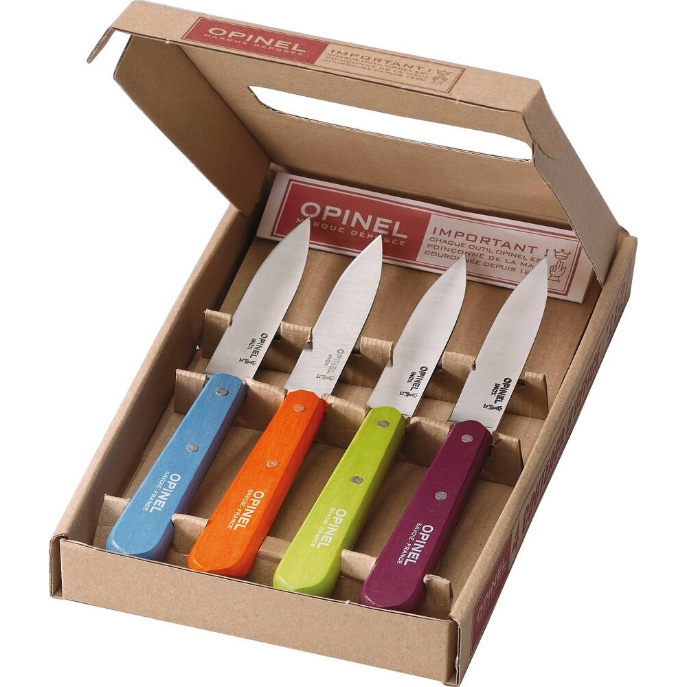 Couteau office couleur avec lame en acier inox - boîte de 4 pcs OPINEL - 17649