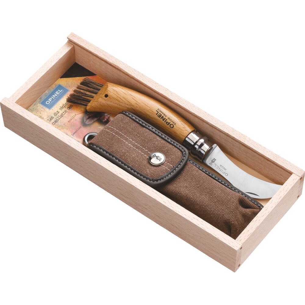 Couteau à champignon avec brosse et étui - coffret OPINEL - 17650