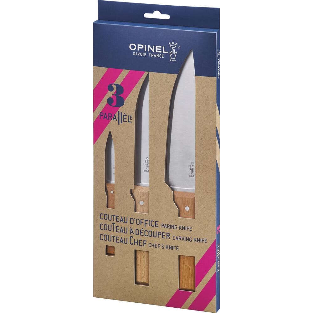 Couteau de cuisine avec lame en acier inox - boîte de 3 pcs OPINEL - 17651