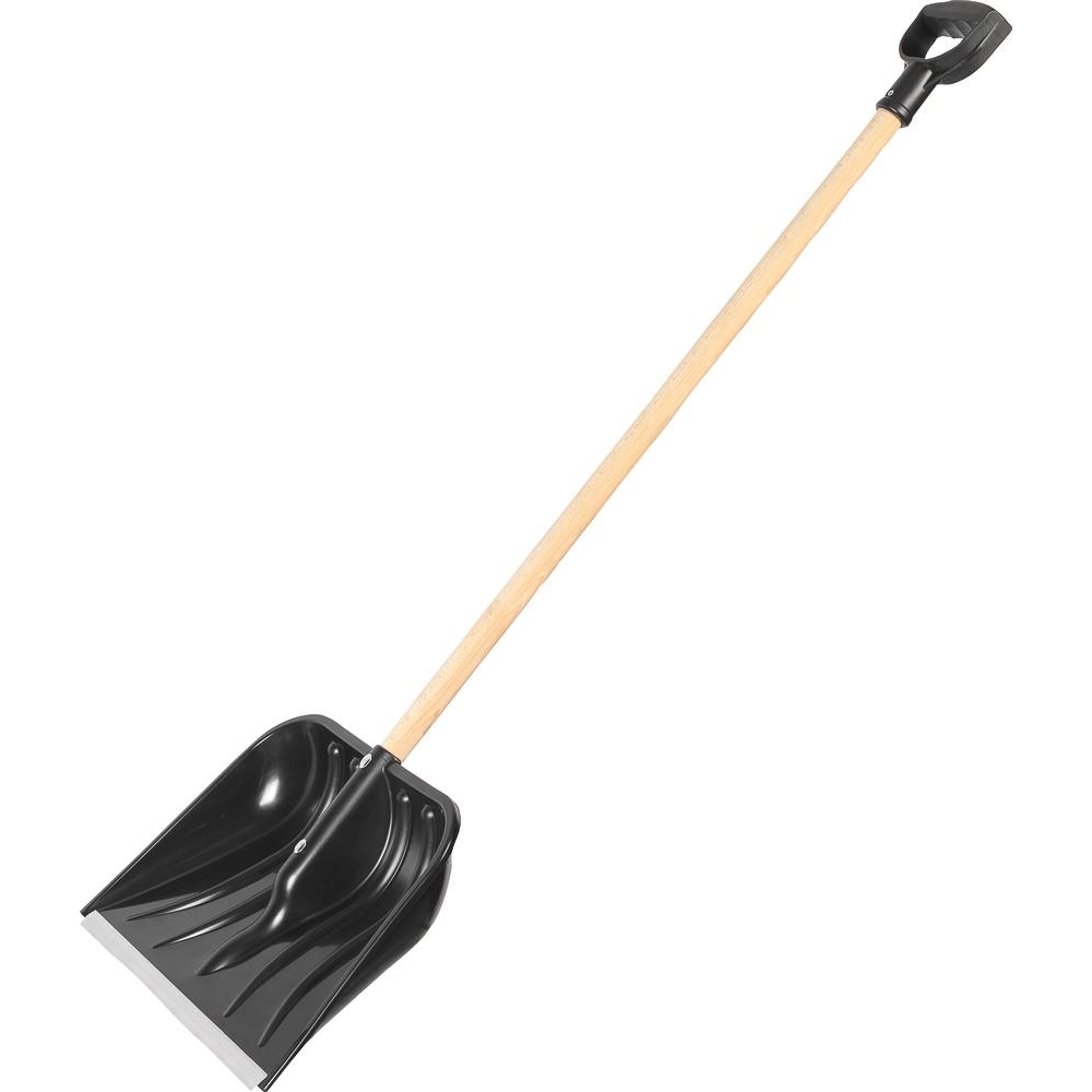 Pelle à grain/à neige PVC noir 480mm avec manche 900mm et languette aluminium - 17700