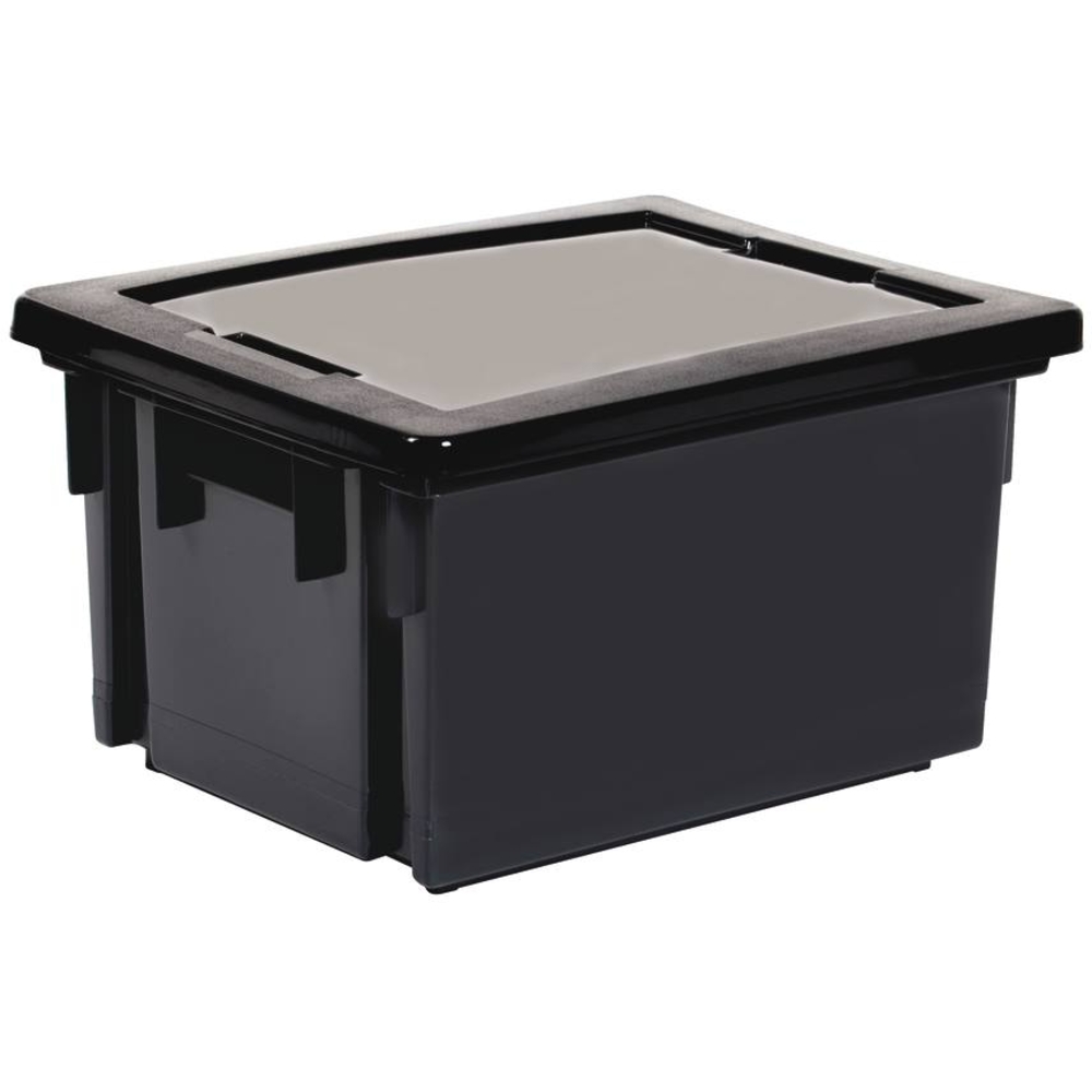 Bac de rangement renforcé gris 20L avec couvercle 390x290x230mm EDA - 17737