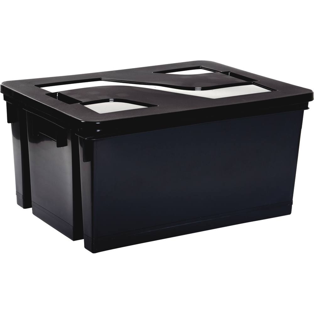 Bac de rangement renforcé gris 50L avec couvercle 560x410x295mm EDA - 17756
