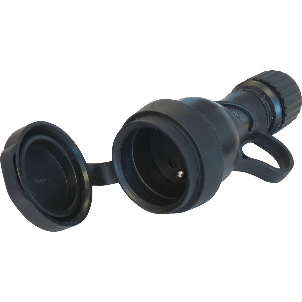 Fiche femelle caoutchouc à clapet avec anneau 2P+T 230V FANTON - 17917