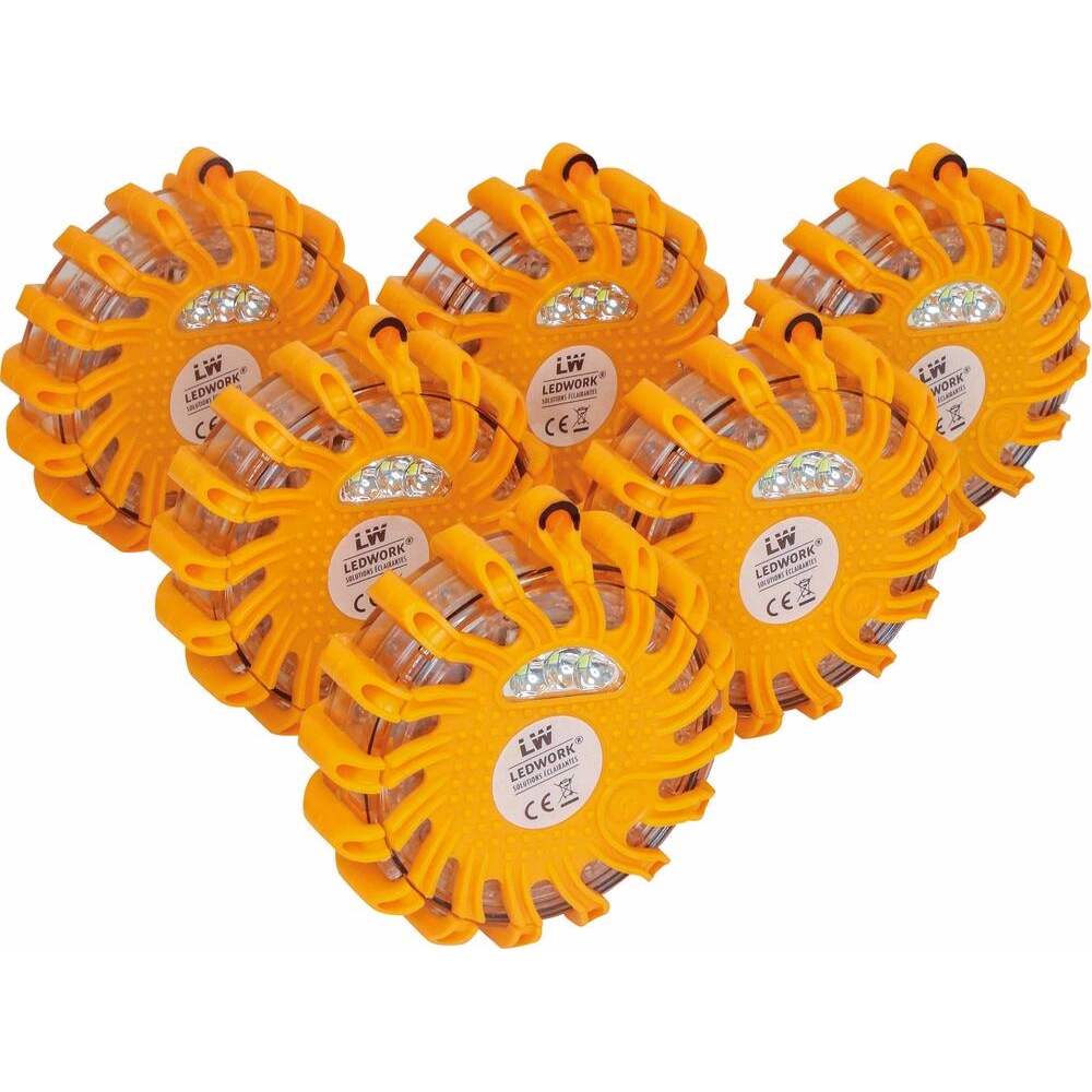 Balise LED magnétique rechargeable - mallette de 6 pcs SODIFLASH - 17929