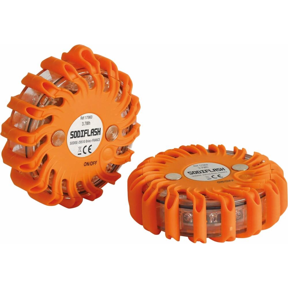 Balise LED magnétique rechargeable - mallette de 2 pcs SODIFLASH - 17960