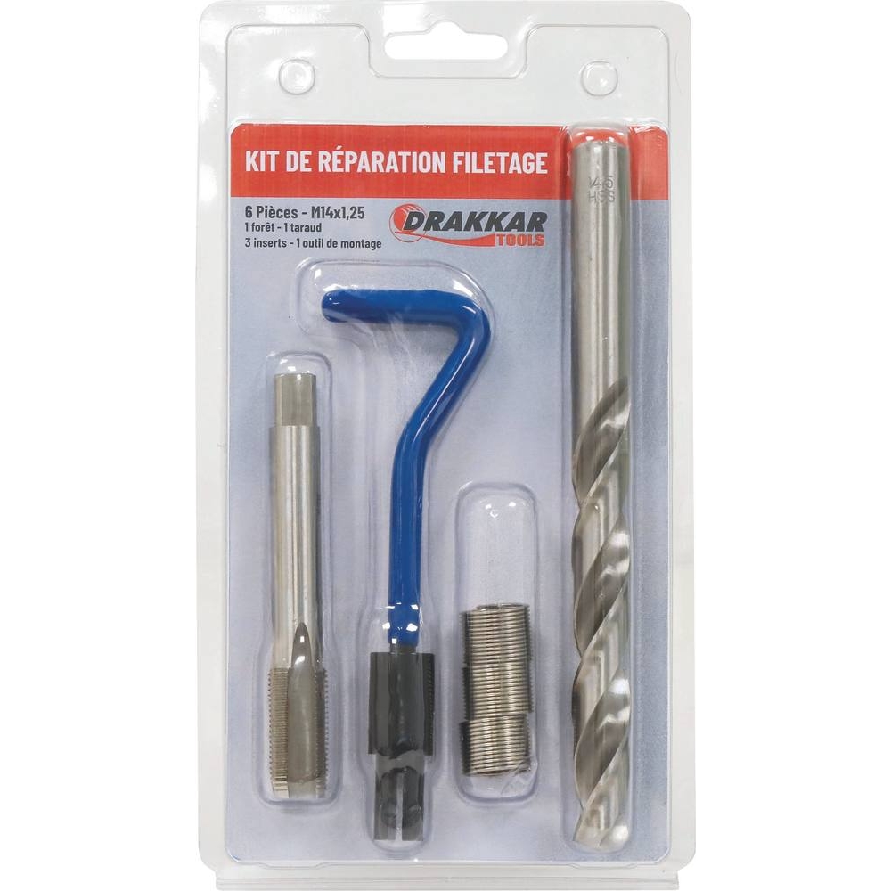 Réparation de filetage M14x1,25 - de 6 pcs DRAKKAR TOOLS - 17981