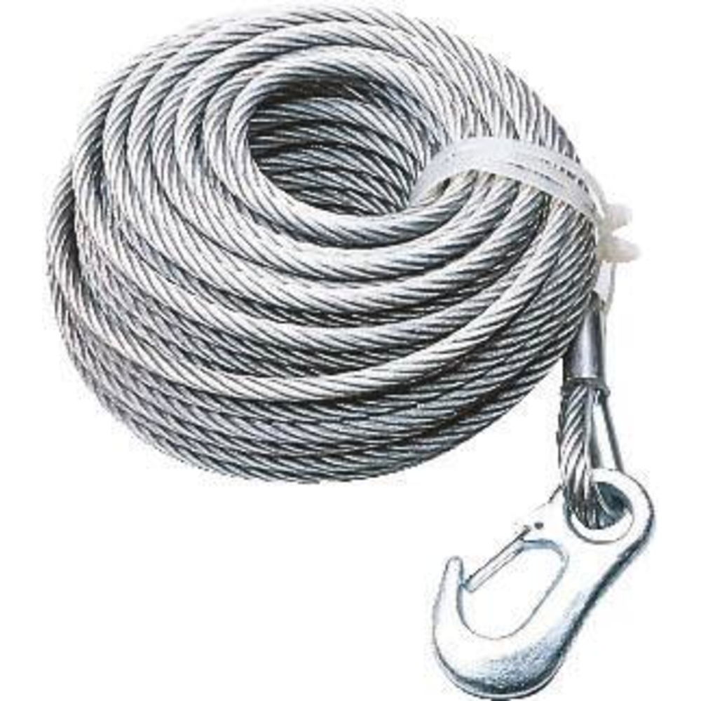 Câble acier 7mm 12,50m avec crochet pour treuil ALKO - 18068