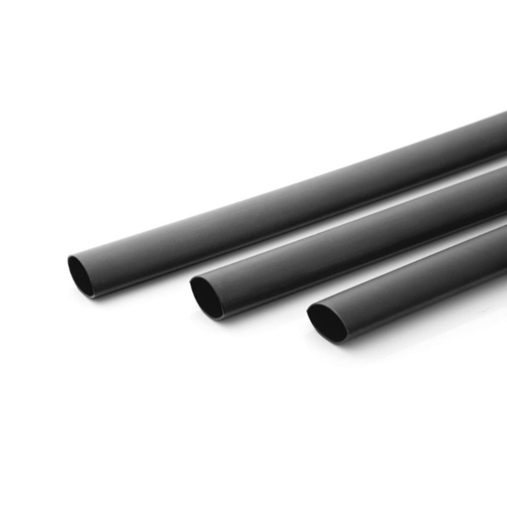 8 gaines thermoret pe 110°c avec adhesif 12/4 100mm noir SODELEC - 18104