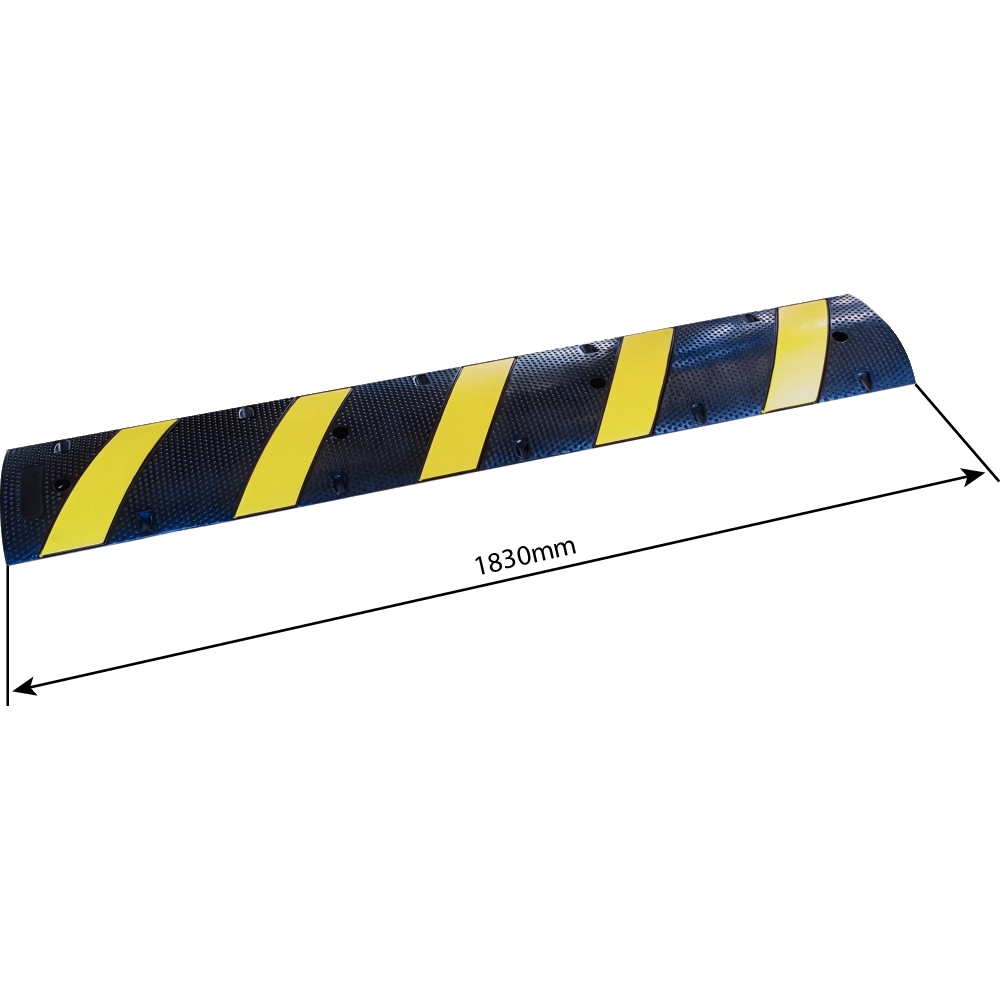 Ralentisseur jaune et noir en caoutchouc 1830x300x45mm DRAKKAR - 18150