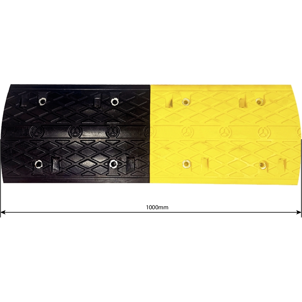 Ralentisseur passe-câble 1 voie 30mm jaune et noir en caoutchouc 1000x350x50mm DRAKKAR - 18151