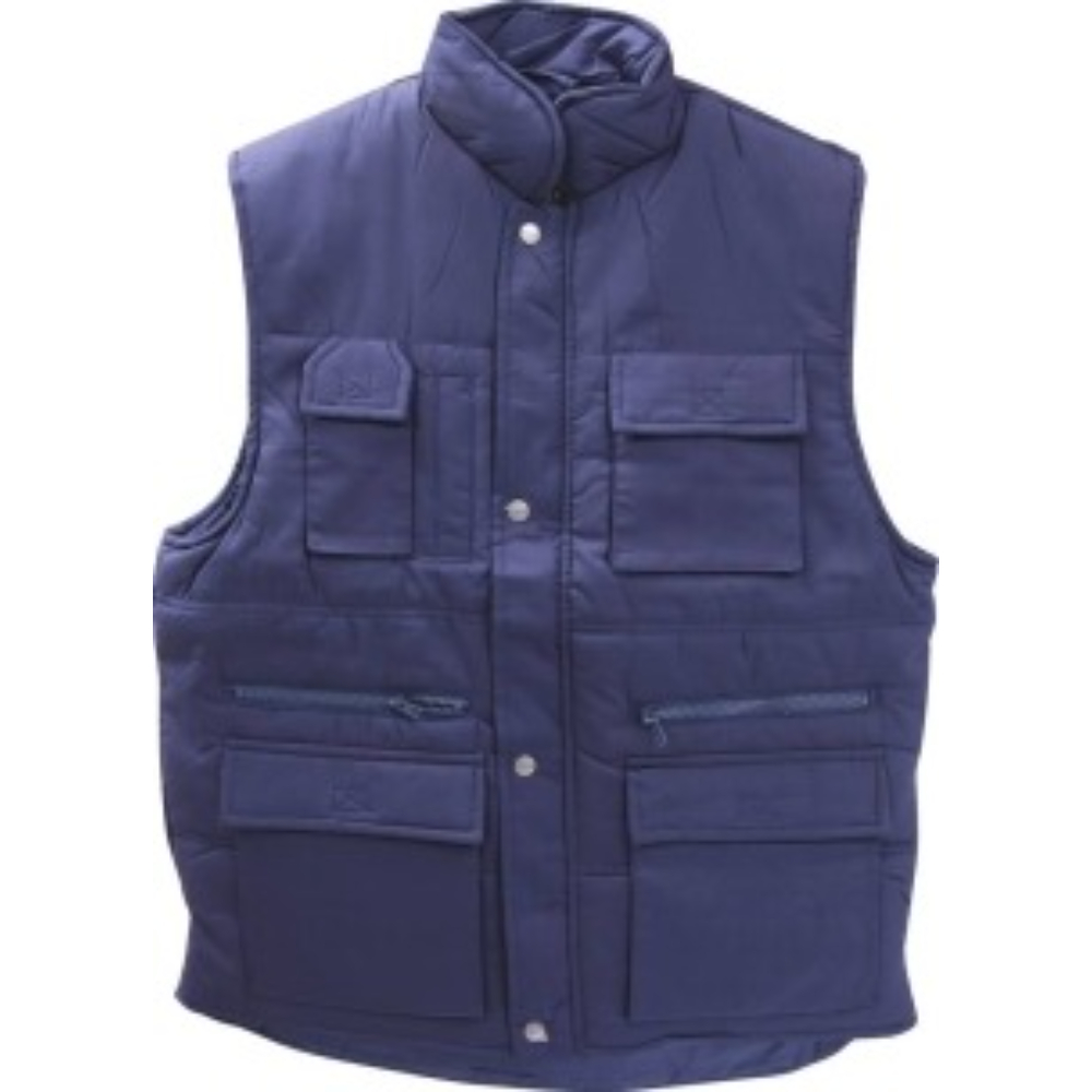 Gilet sans manche avec protège reins bleu