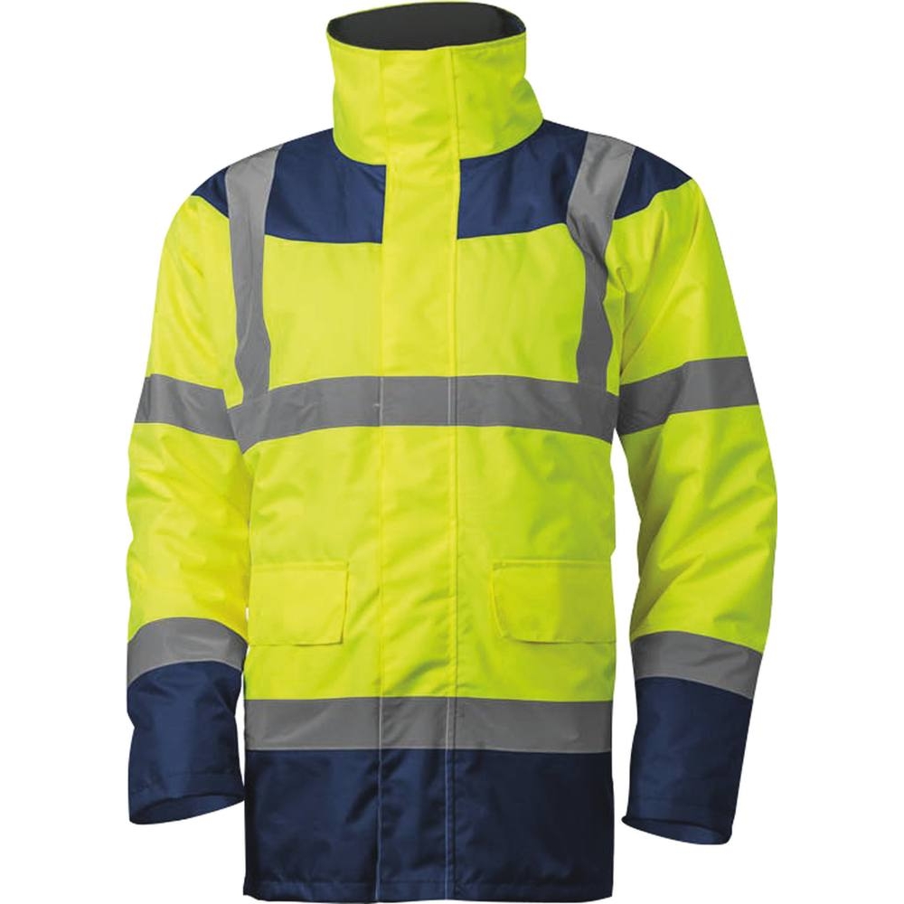 Parka polyester rétroréfléchissant 180 g/m² jaune/bleu