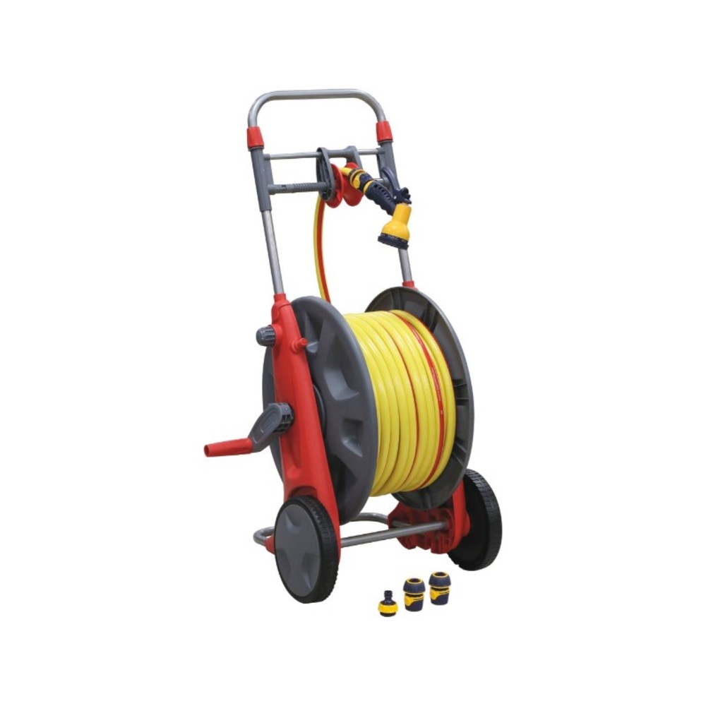 Enrouleur professionnel équipé de 50m de tuyau d'eau de 15mm et accessoires DRAKKAR EQUIPEMENT - 18498