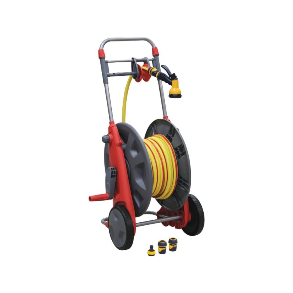 Enrouleur professionnel équipé de 25m de tuyau d'eau de 15mm et accessoires DRAKKAR EQUIPEMENT - 18499