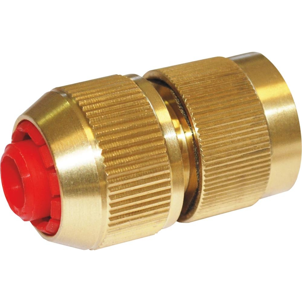 Raccord rapide laiton 3 billes avec stop eau pour tuyau de 15mm BOUTTE - 18889
