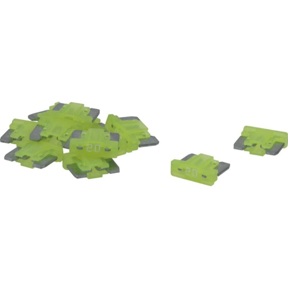 LOT DE 50 FUSIBLES MICRO A LANGUETTES LATERALES 20A JAUNE- BLISTER - SODELEC - 19579