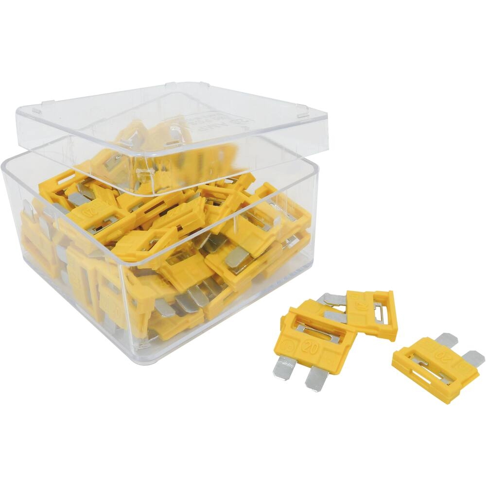 Fusible enfichable lumineux 20A jaune - lot de 25 pcs SODELEC - 19588