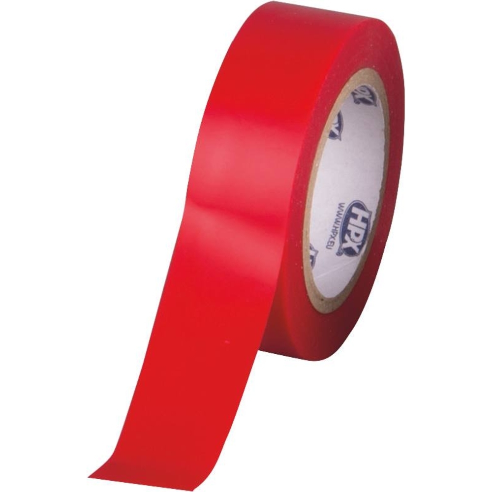 Ruban adhésif isolant PVC rouge 19mmx20m - Lot de 10 - HPX - 20366.10