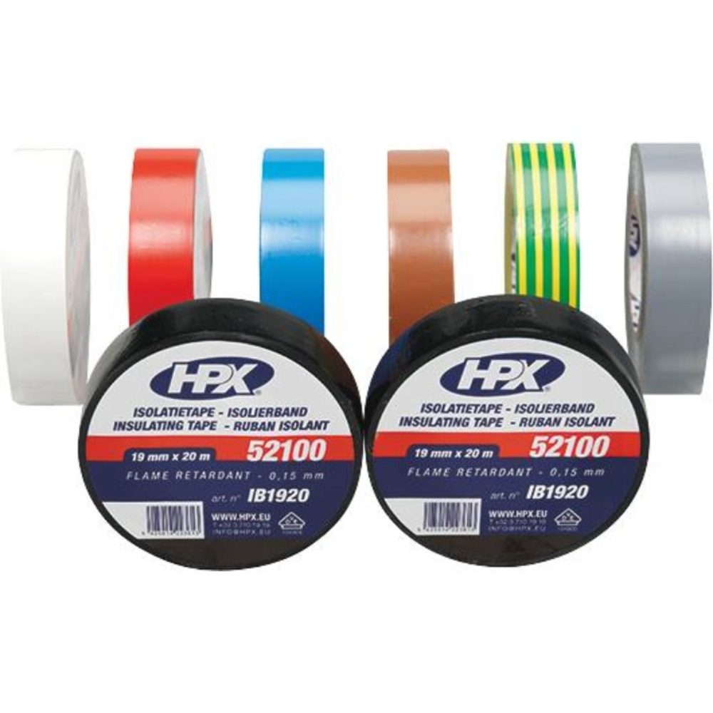 Lot 10 rubans adhesif isolant pvc vde assortis 19mmx20m - 2036810