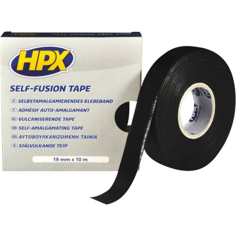 Ruban adhésif auto-amalgamant noir isolant/étanche 19mmx10m HPX - 20374