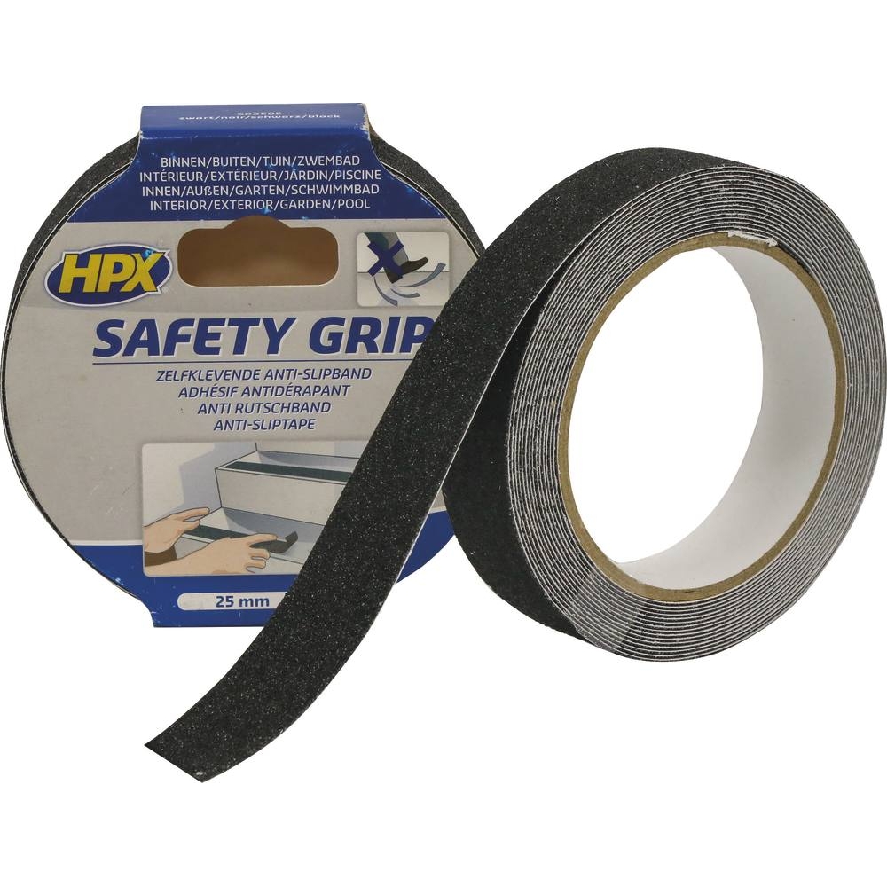 Ruban adhésif de sécurité antidérapant noir 25mmx18m HPX - 20430