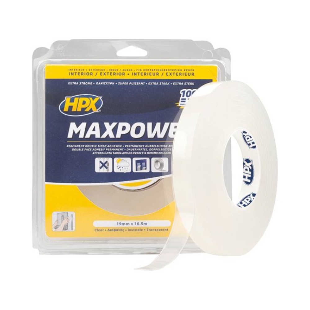 Ruban double face transparent forte adherence 19mmx16.5m HPX - 20442