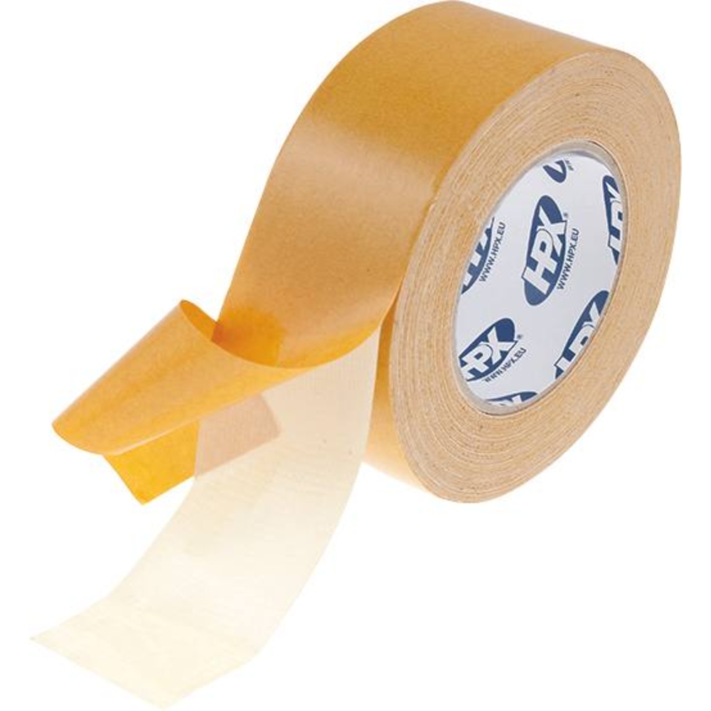 Ruban adhésif double face blanc 50x0,25mm 25m 27N spécial tapis HPX - 20458