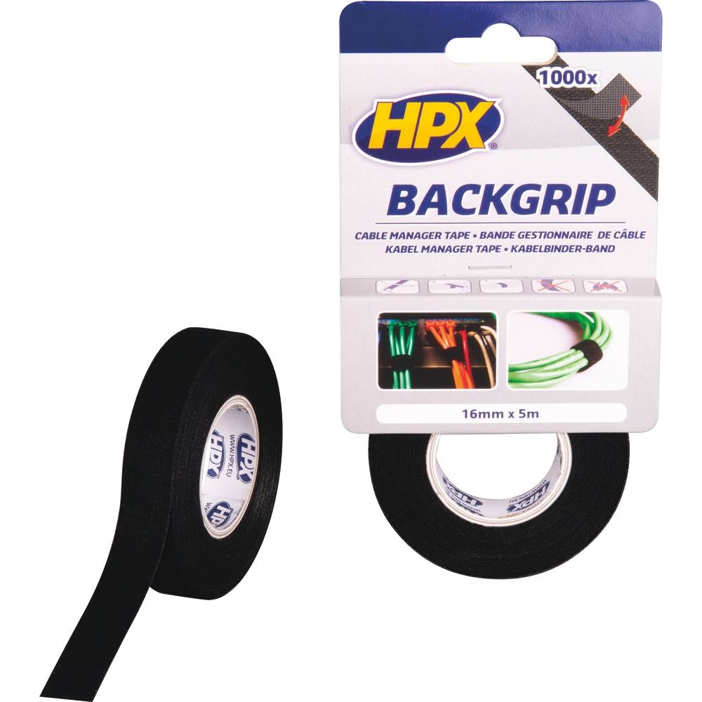 Ruban auto-agrippant 16mmx5m pour câble - HPX - 20461
