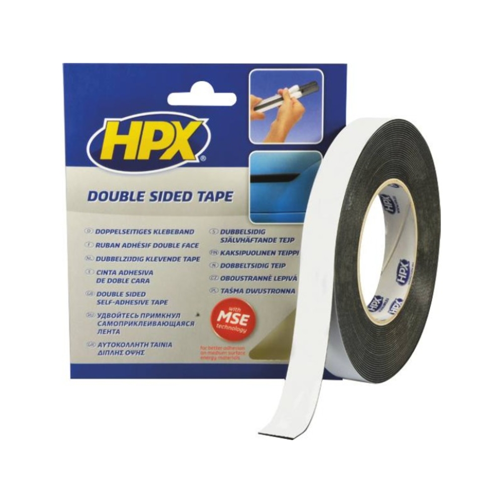 Ruban pe double face noir 9mm 10m HPX - 20504